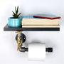Hanah Home Boruraf240 Portarrollos de Papel Higiénico Industrial MDF Negro y Plata